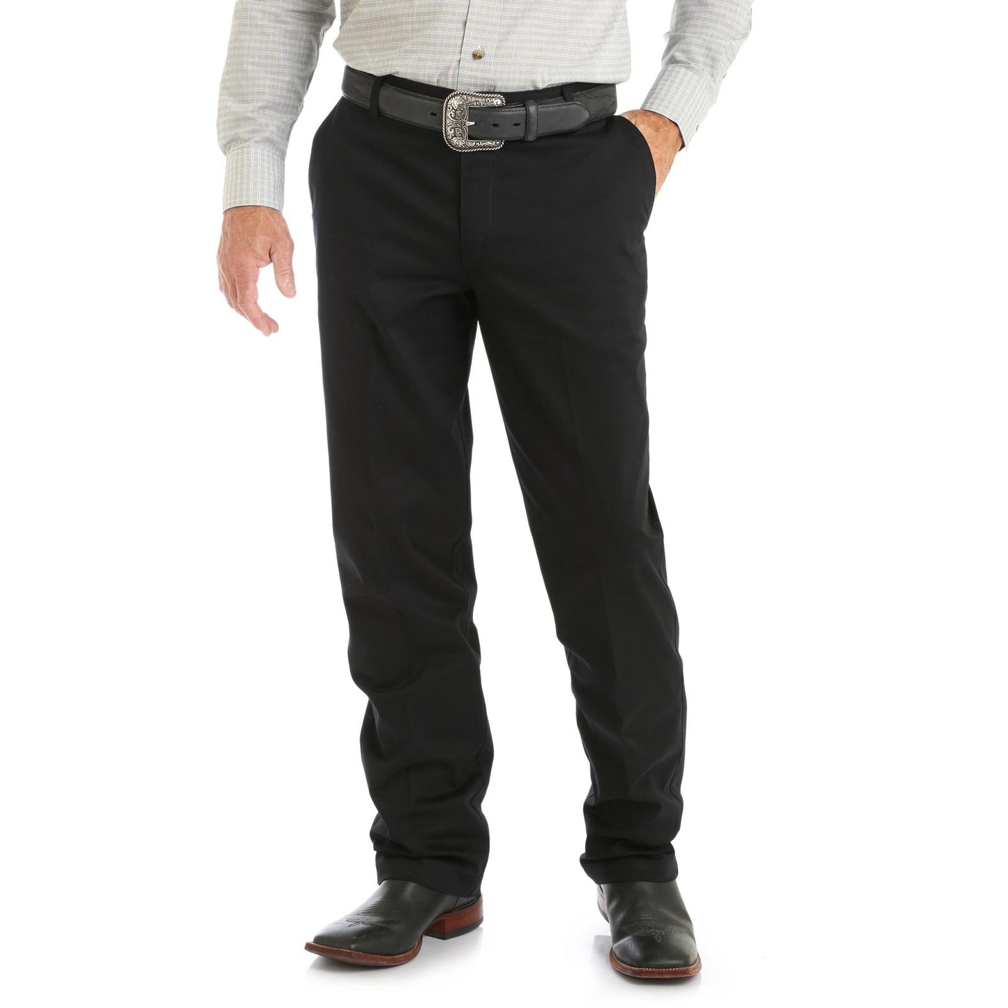 Wrangler Men's Flat Front - Riata Black Pants