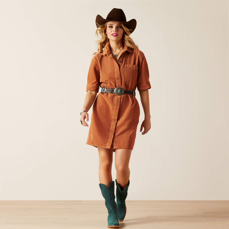 Ariat Women's Corduroy Dress Khaki/Camel Diamond W Western Wear Ariat Women's Corduroy Dress Khaki/Camel Diamond W Western Wear
