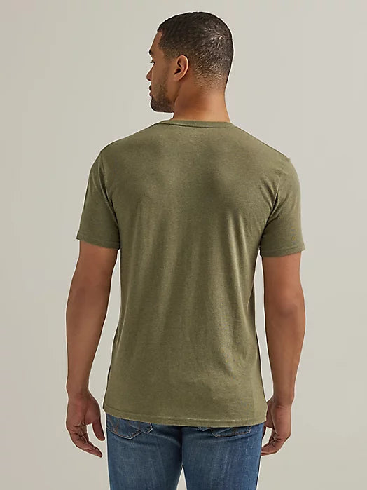 Wrangler Men's Short Sleeve T-Shirt - Wrangler Kabel Logo in Sage
