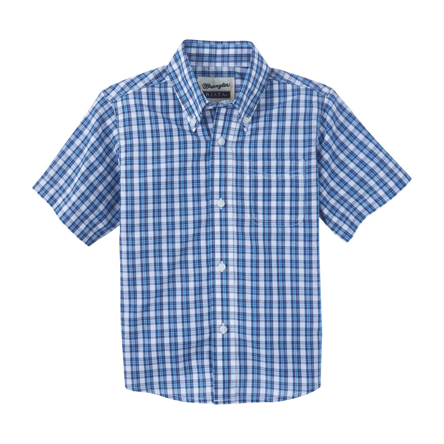 Wrangler Boy's Short Sleeve Shirt - Riata Classic Fit Plaid