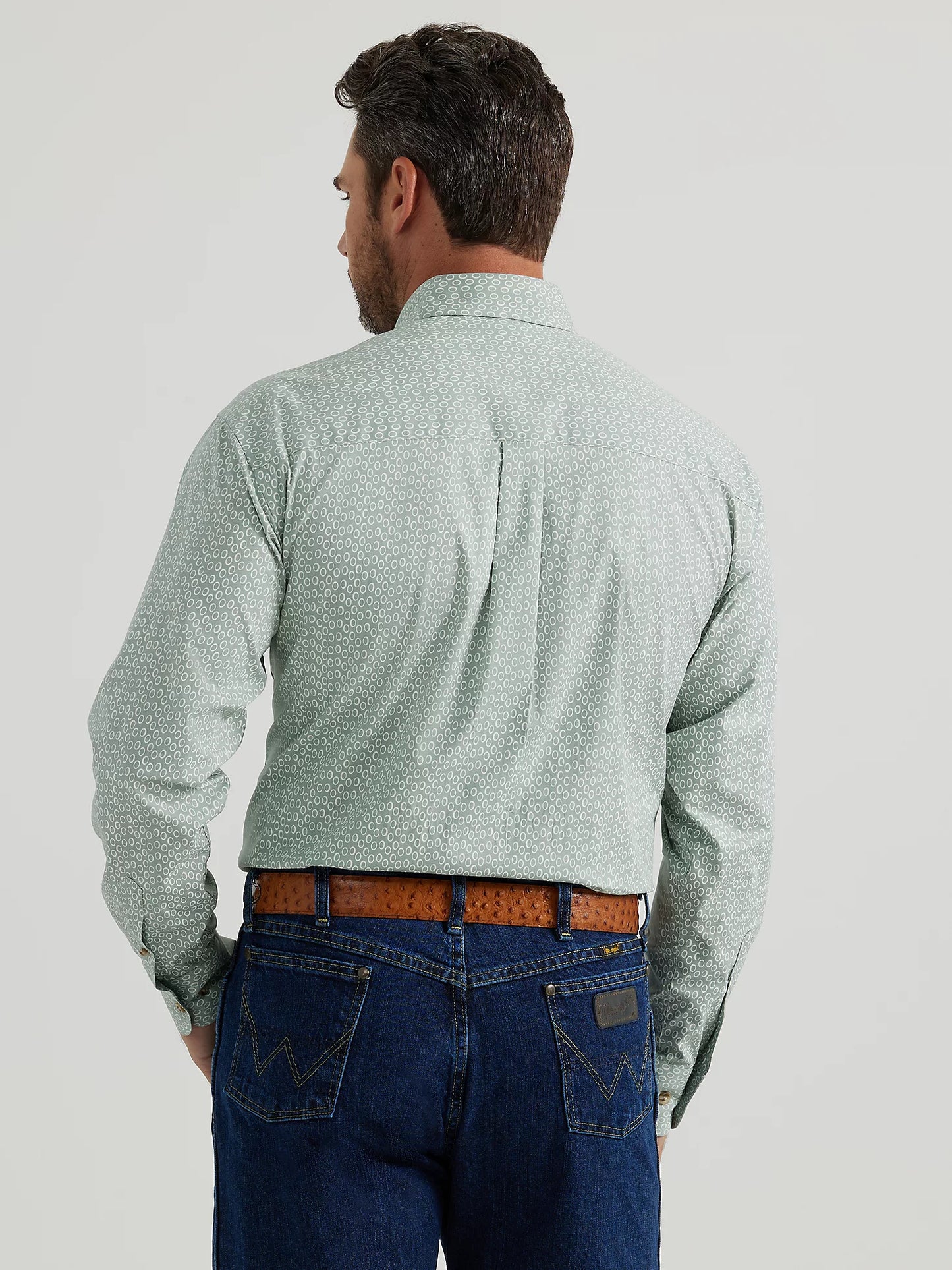 Wrangler Men's Long Sleeve Shirt - George Strait Grey Smoke Mod