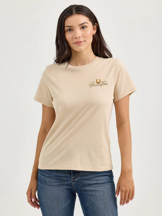 Wrangler Women's Western Back Graphic Regular Fit T-Shirt