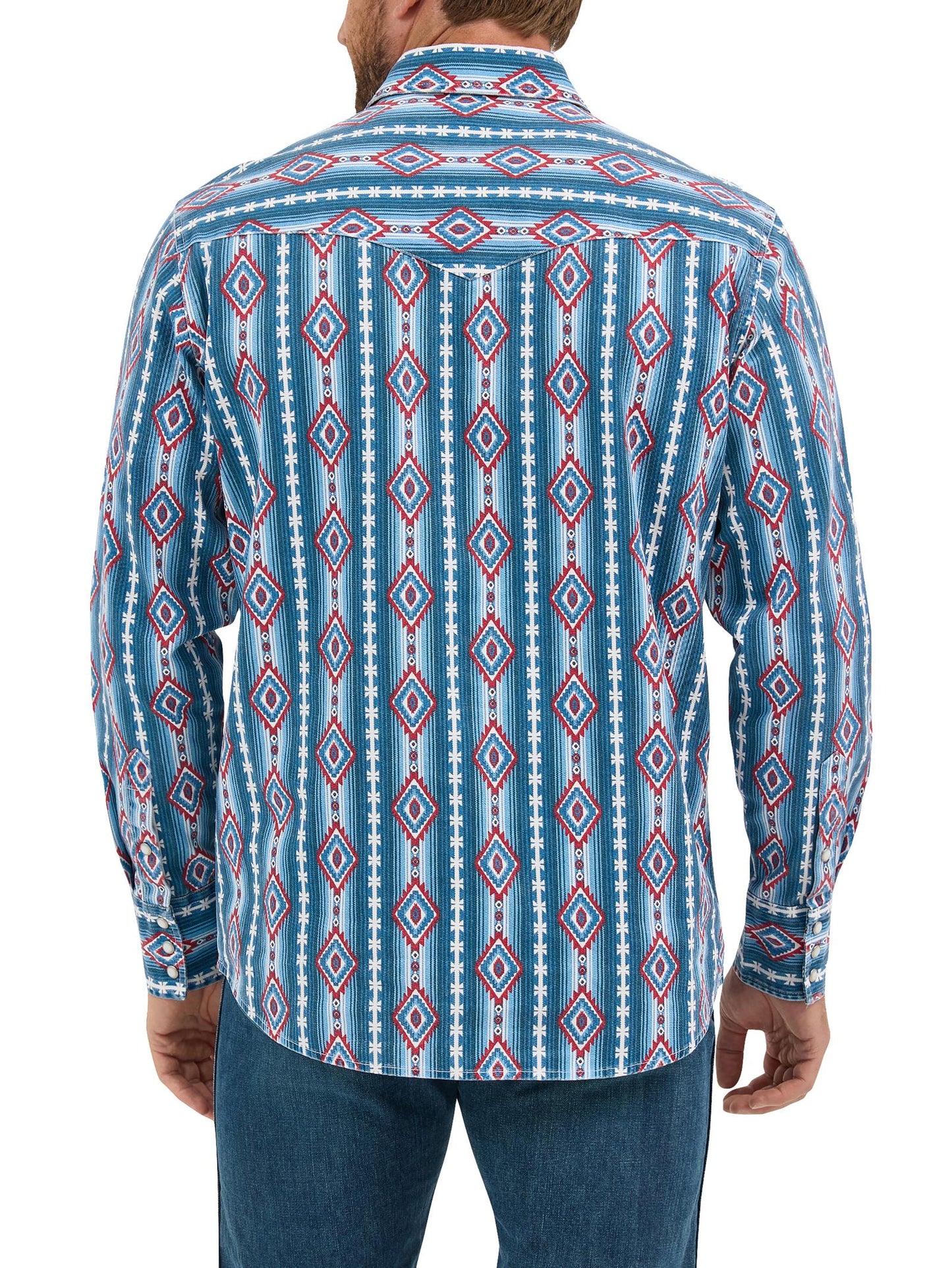 Wrangler Men's Long Sleeve Vintage Inspired Classic Fit Shirt - Americana Multi
