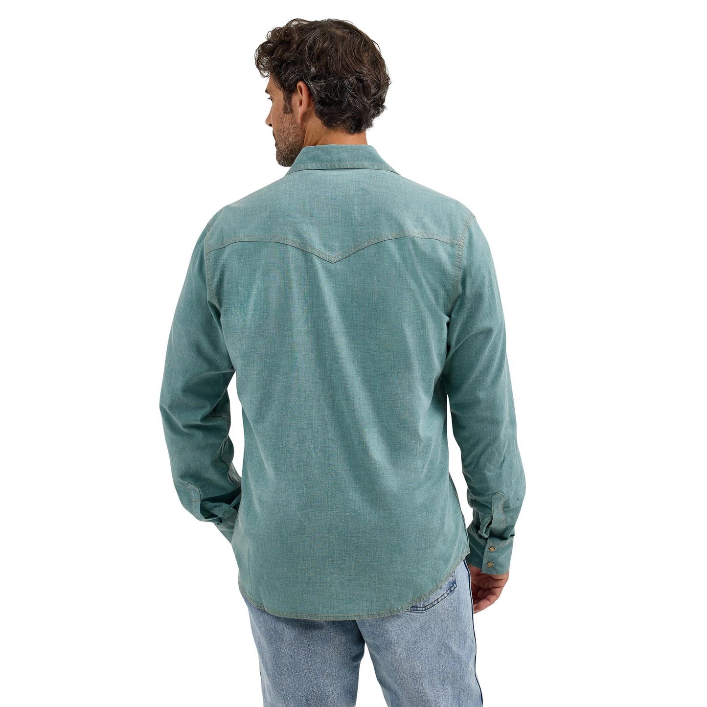 Wrangler Men's Long Sleeve Retro Premium Modern Fit Pine Shirt