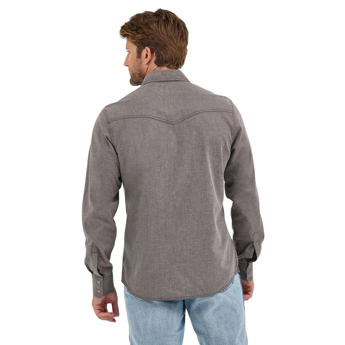 Wrangler Men's Long Sleeve Retro Premium Modern Fit Brown Shirt