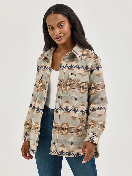 Wrangler Retro Women's Quilt Lined Jacquard Shacket