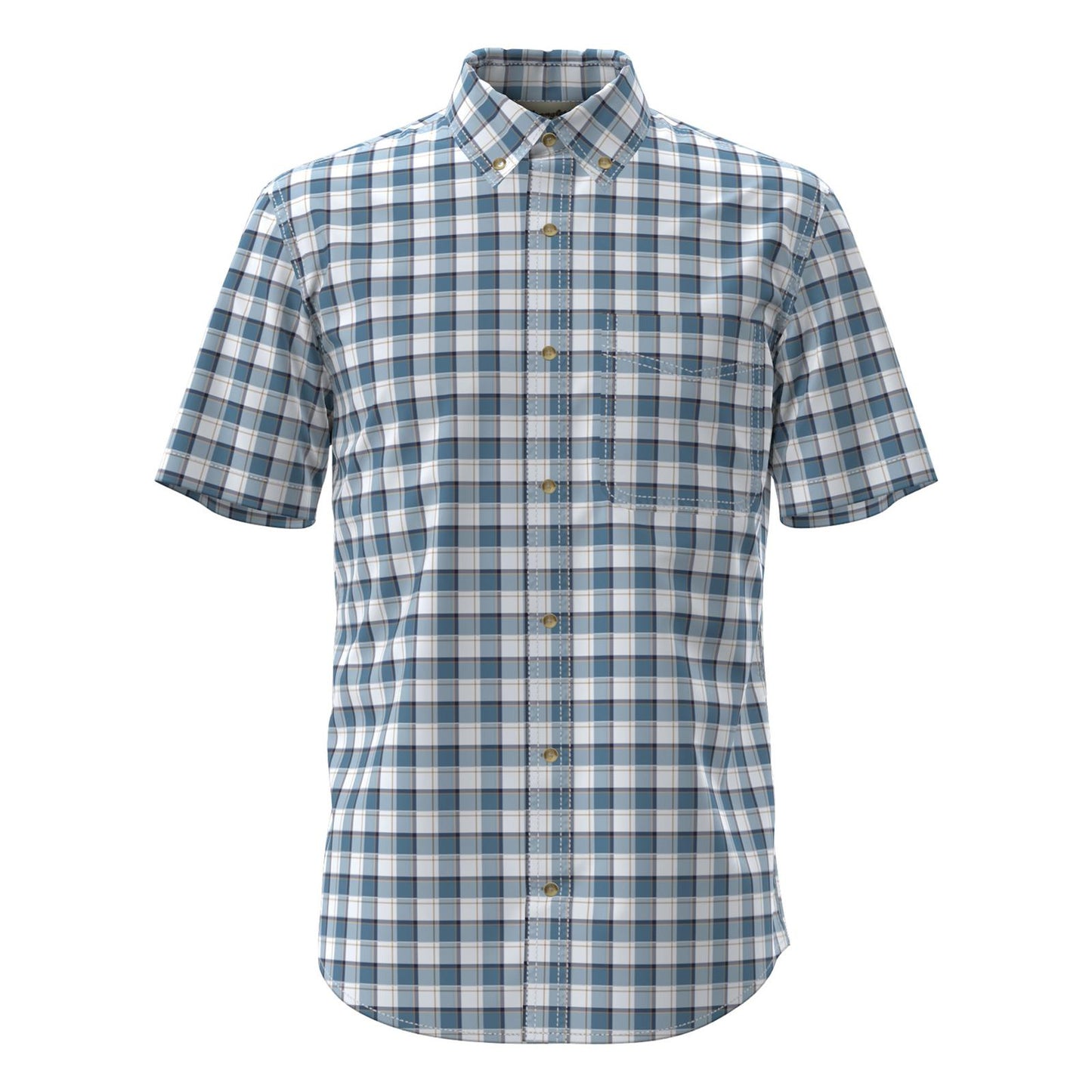 Wrangler Men's Short Sleeve Riata Classic Fit Western Shirt - Blue & White Plaid