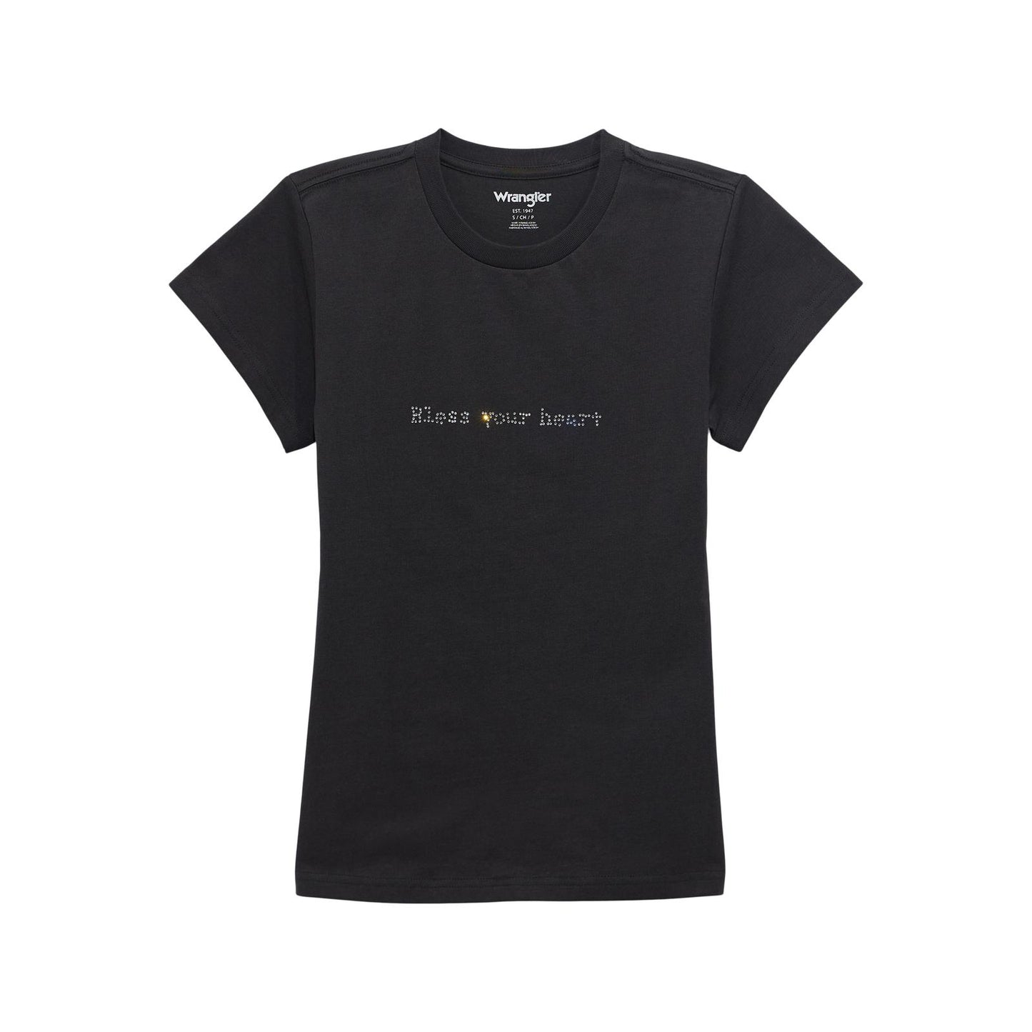 Wrangler Women's Shrunken Band Short Sleeve T-Shirt - Phantom "Bless Your Heart"