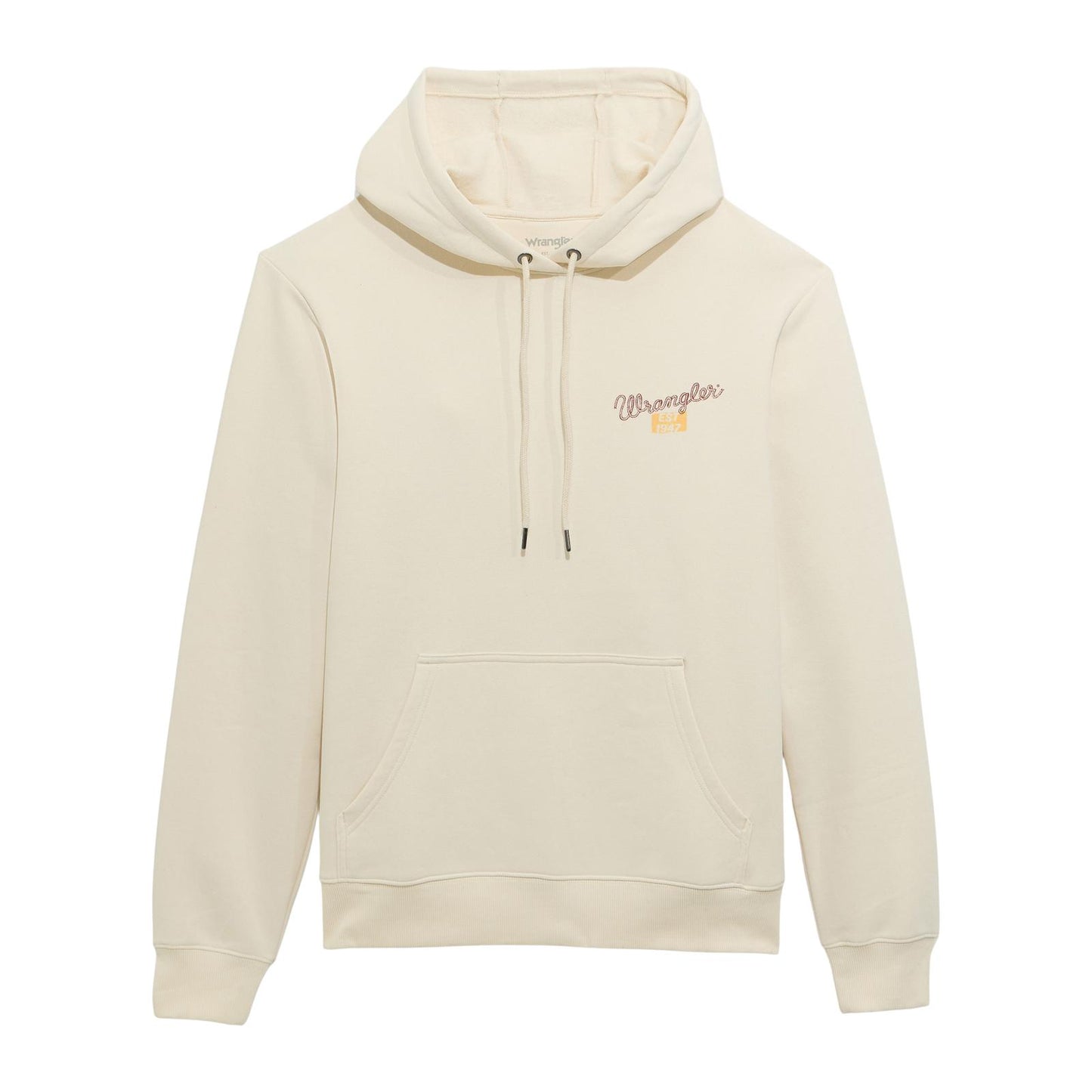 Wrangler Men's Regular Fit Antique White Hoodie with Graphic on Back