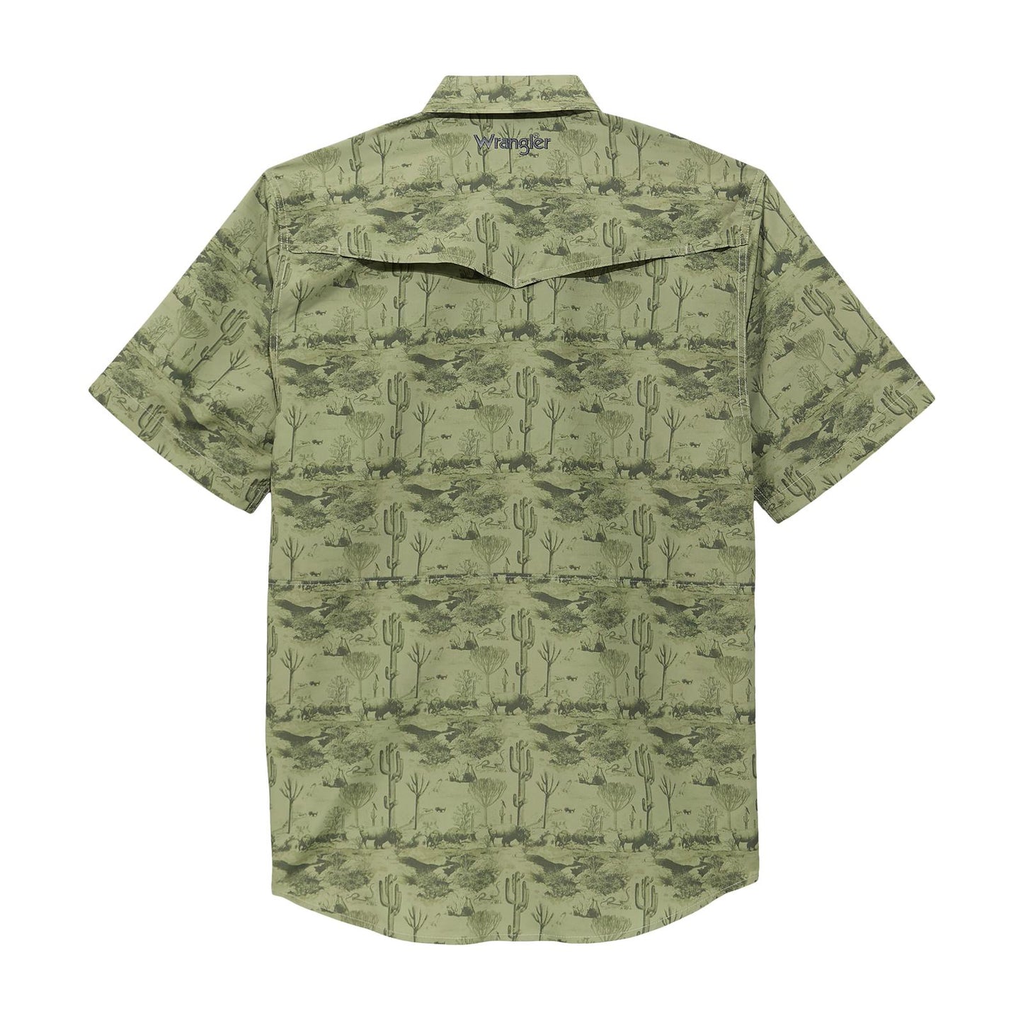 Wrangler Men's ATG Performance Short Sleeve Shirt - Olivine Print