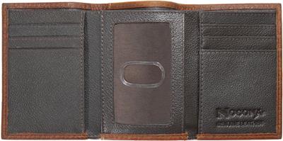 Nocona Western Men's Wallet Trifold Leather Ostrich Print Brown