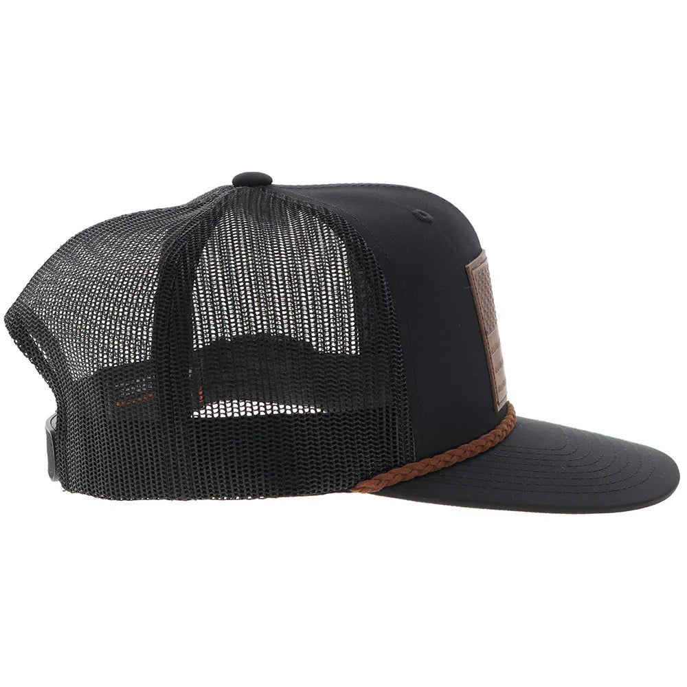 Hooey Ball Cap "Liberty Roper" Black with Leather Patch