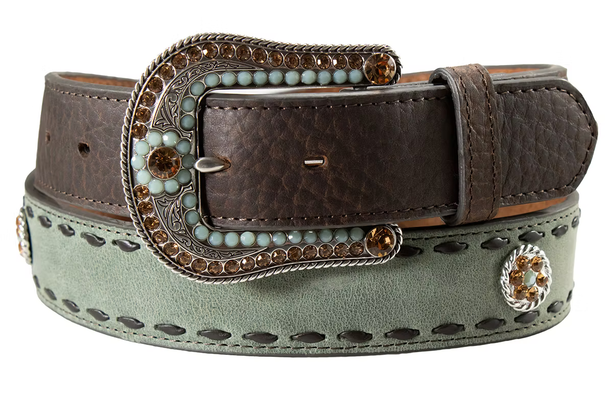 Nocona 1 1/2" Buck Lace Opal Topaz Turquoise Belt