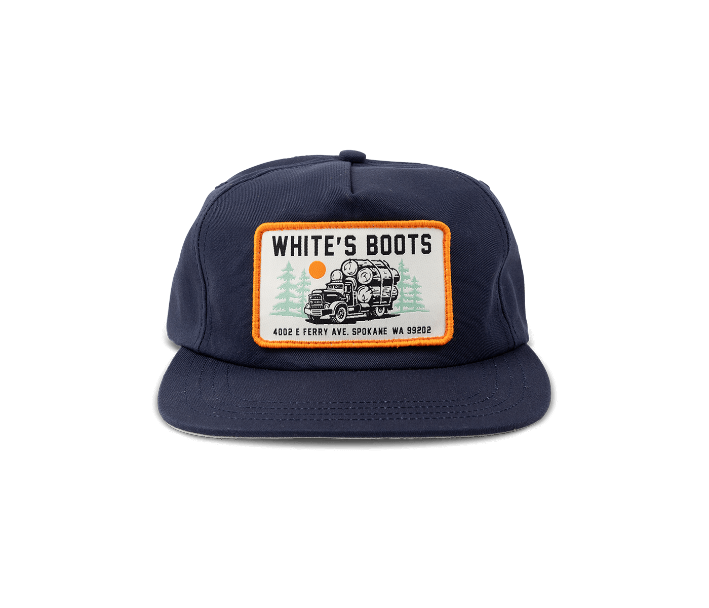 White's Ball Cap - White's Boots Patch on Black Cap