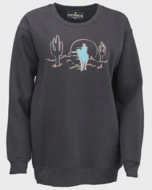 Outback Trading Company Women's Calli Black Crewneck