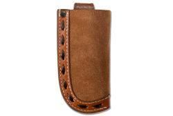 3-D Knife Sheath Vertical Roughout Buck Lace Brown
