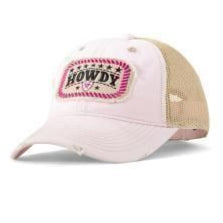 Ariat Howdy Distress Patch Light Pink Ball Cap