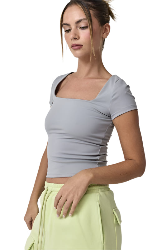 Papermoon - Nova Square Neck Top Grey