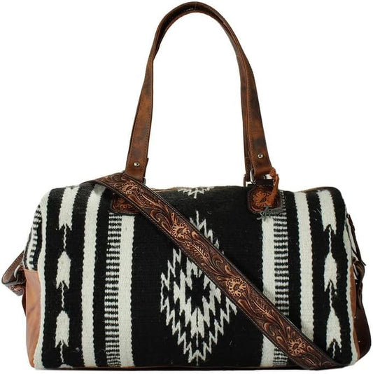 Angel Ranch Western Bag Dixie Concealed Black White Woven Southwestern Design