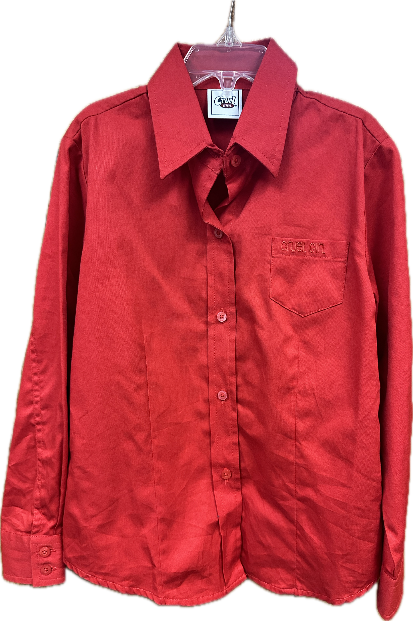 Cruel Girls Solid Red Long Sleeve Shirt