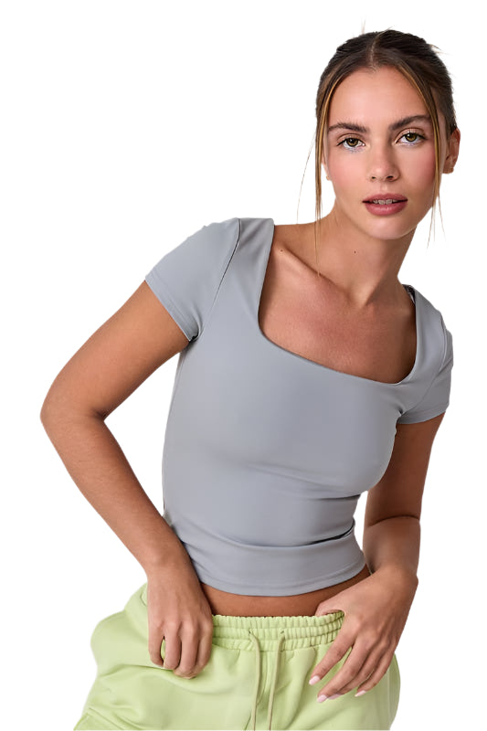 Papermoon - Nova Square Neck Top Grey