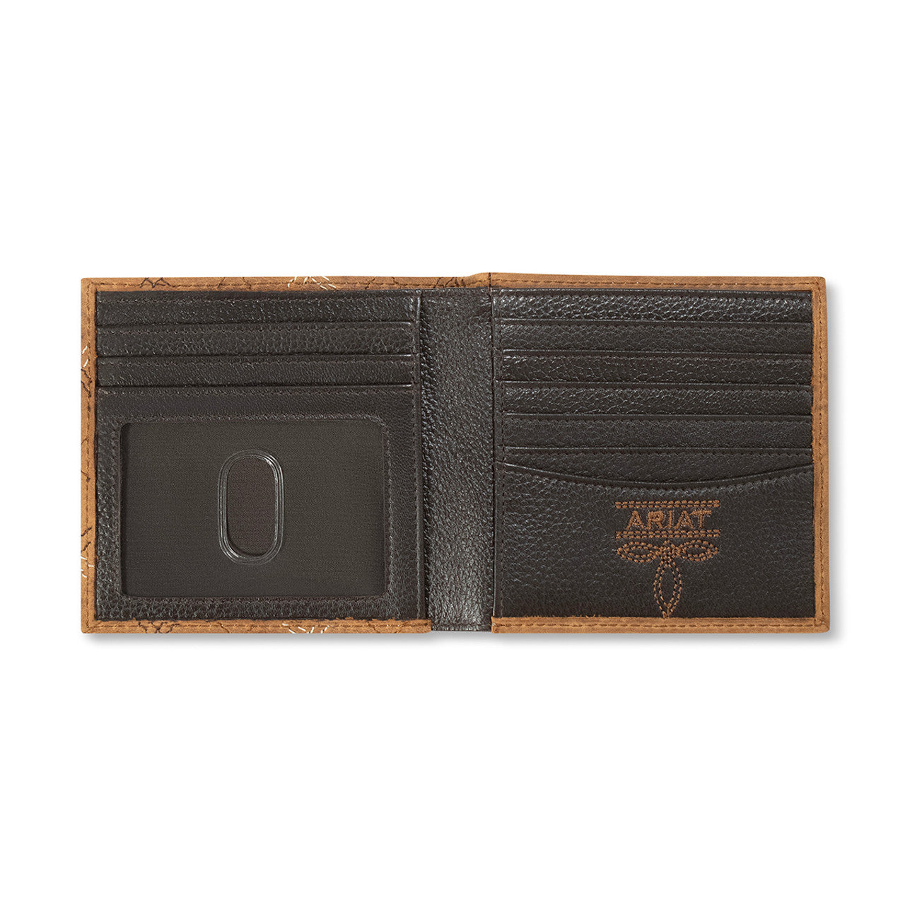 Ariat Men’s Bifold Wallet – Cross Stitch Patch Tan