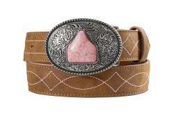 Angel Ranch Girls Brown Boot Stitch Belt