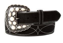 Angel Ranch Ladies Roughout Belt with Boot Stitch Detail