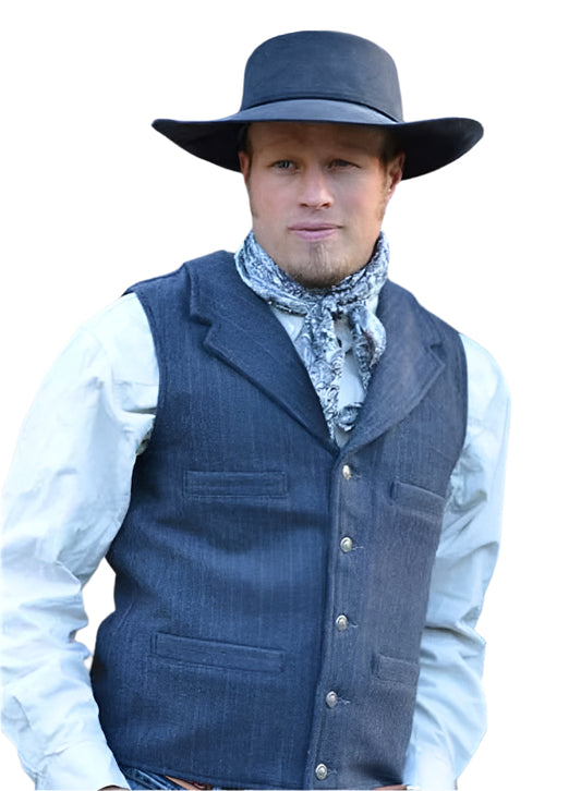 Wyoming Traders Black Wool Banker's Vest