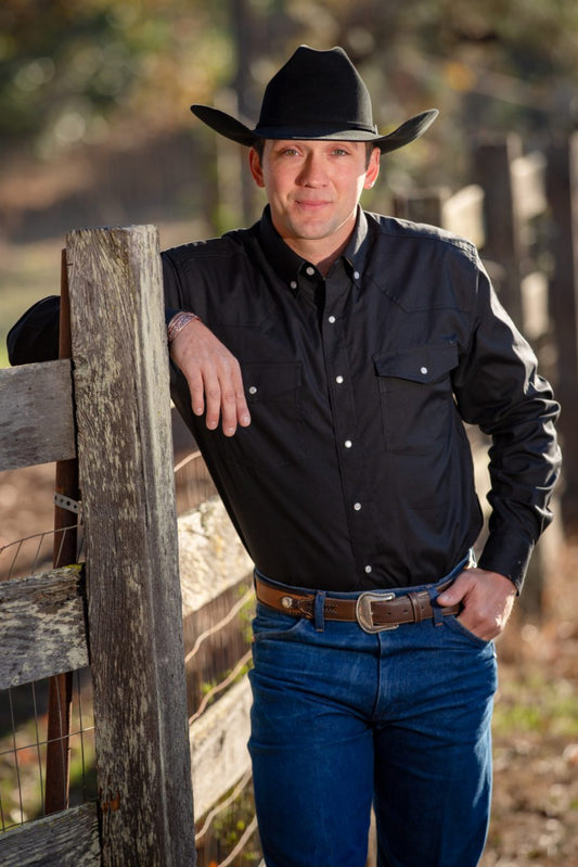 Wyoming Traders Men's Long Sleeve Oxford Shirt - Black