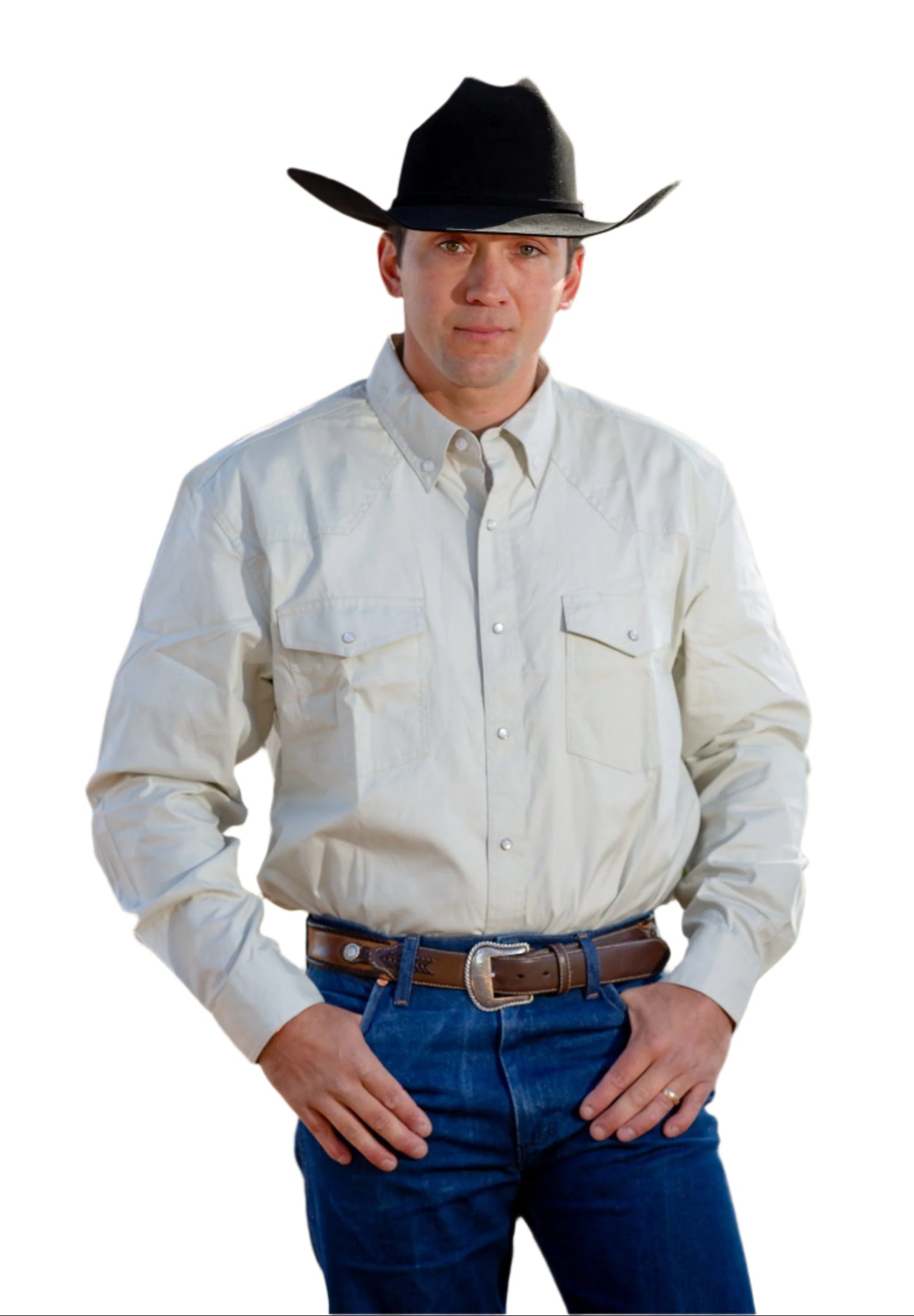 Wyoming Traders Men's Long Sleeve Oxford Shirt - Stone