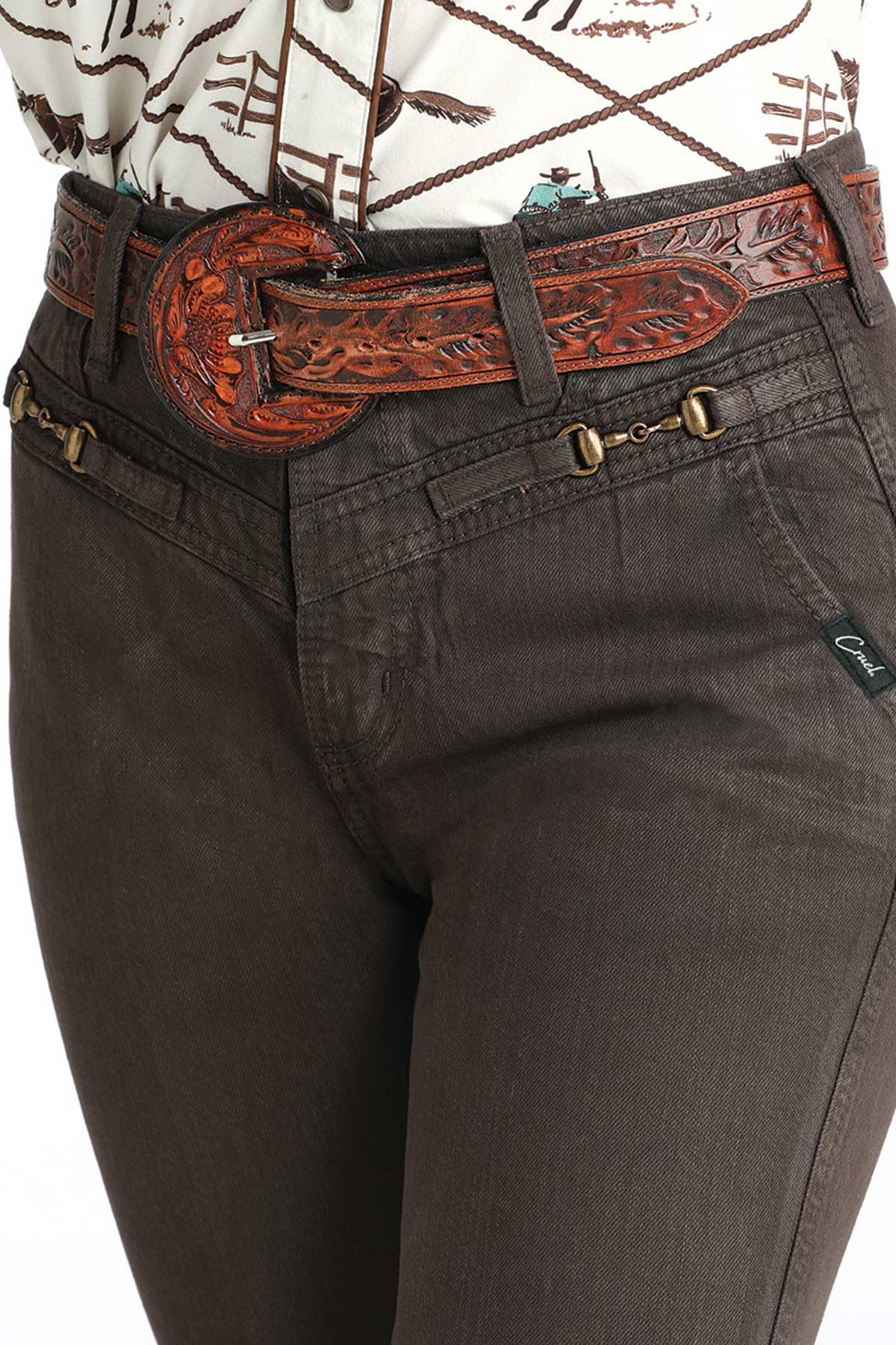 Cruel Denim Women's Quinn Brown Tapered Jean