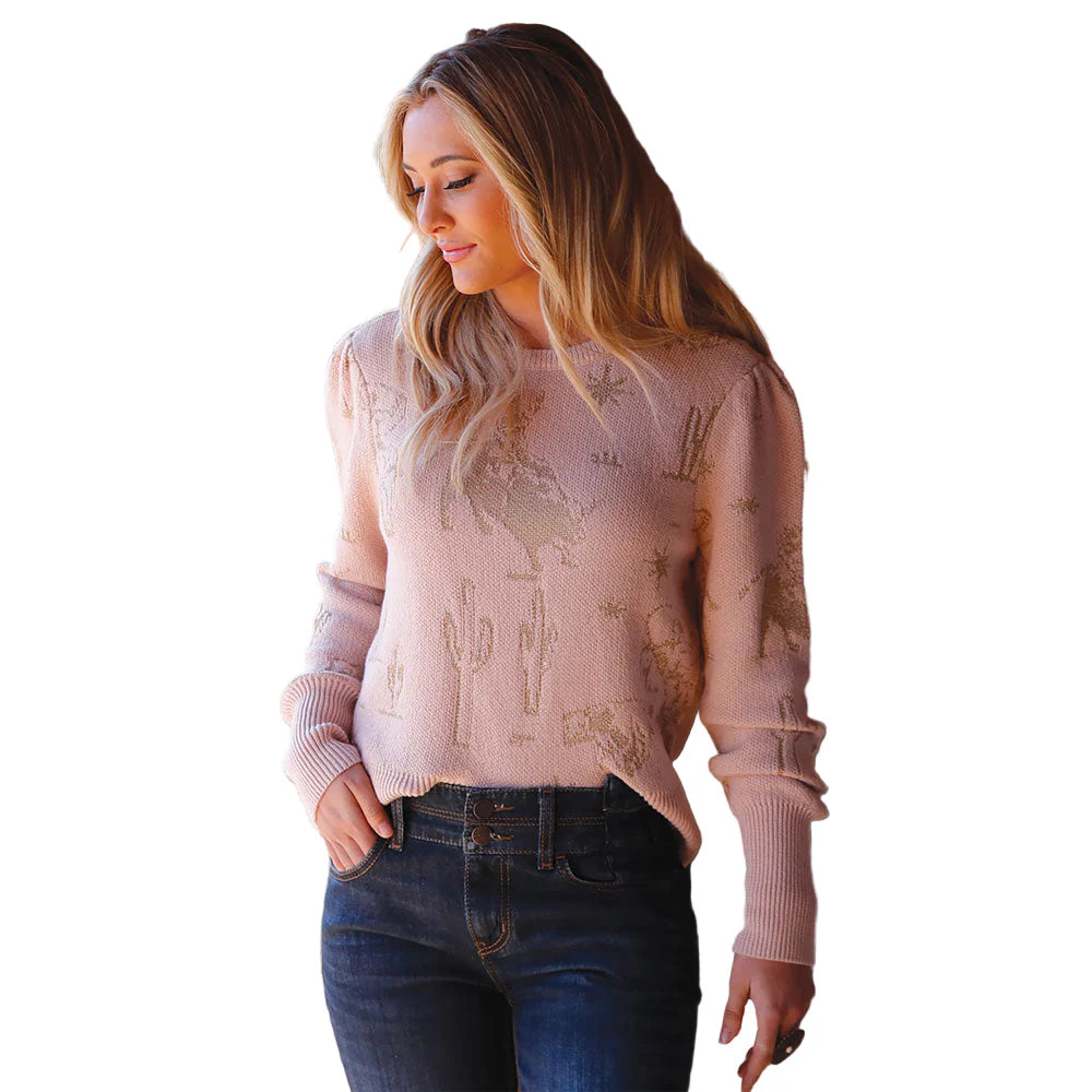 Cruel Girl Women's Long Sleeve Pullover Knit Sweater - Pink