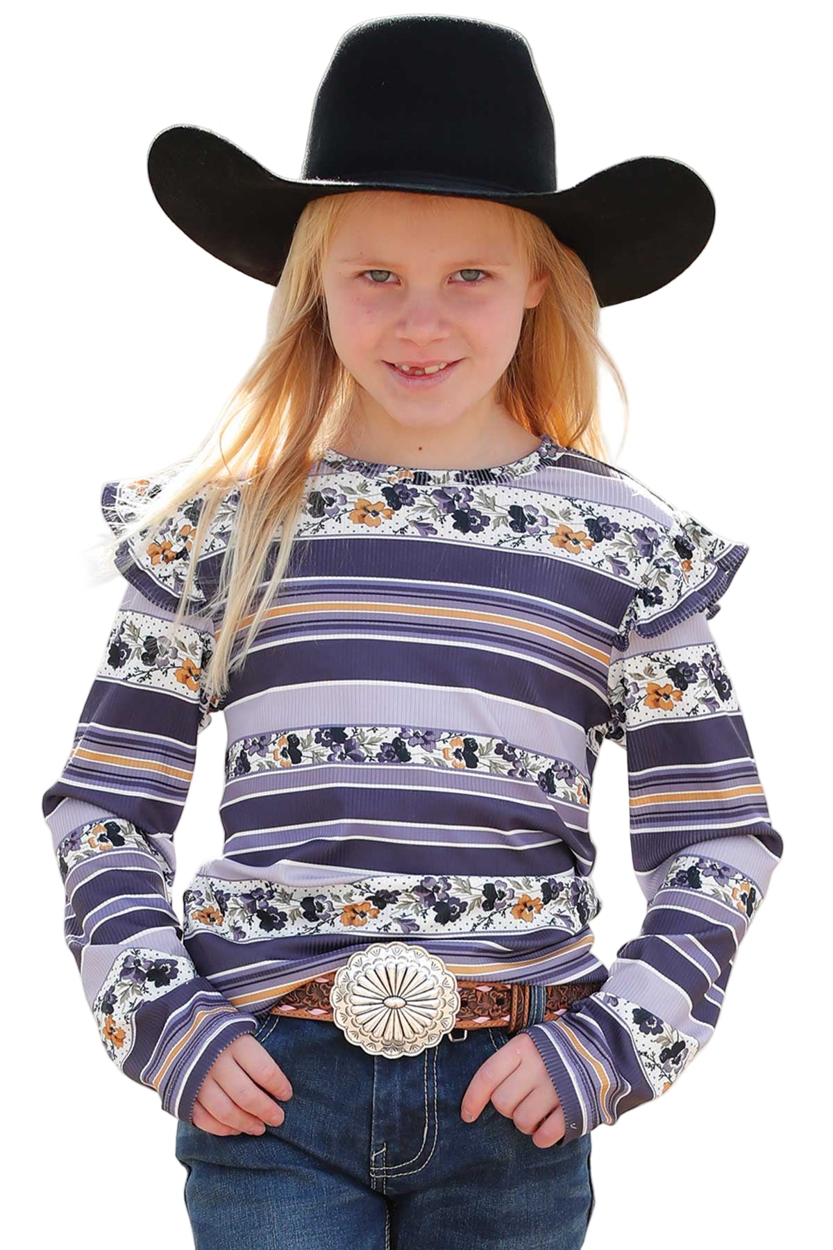Cruel Girls Purple Stripe Knit Top