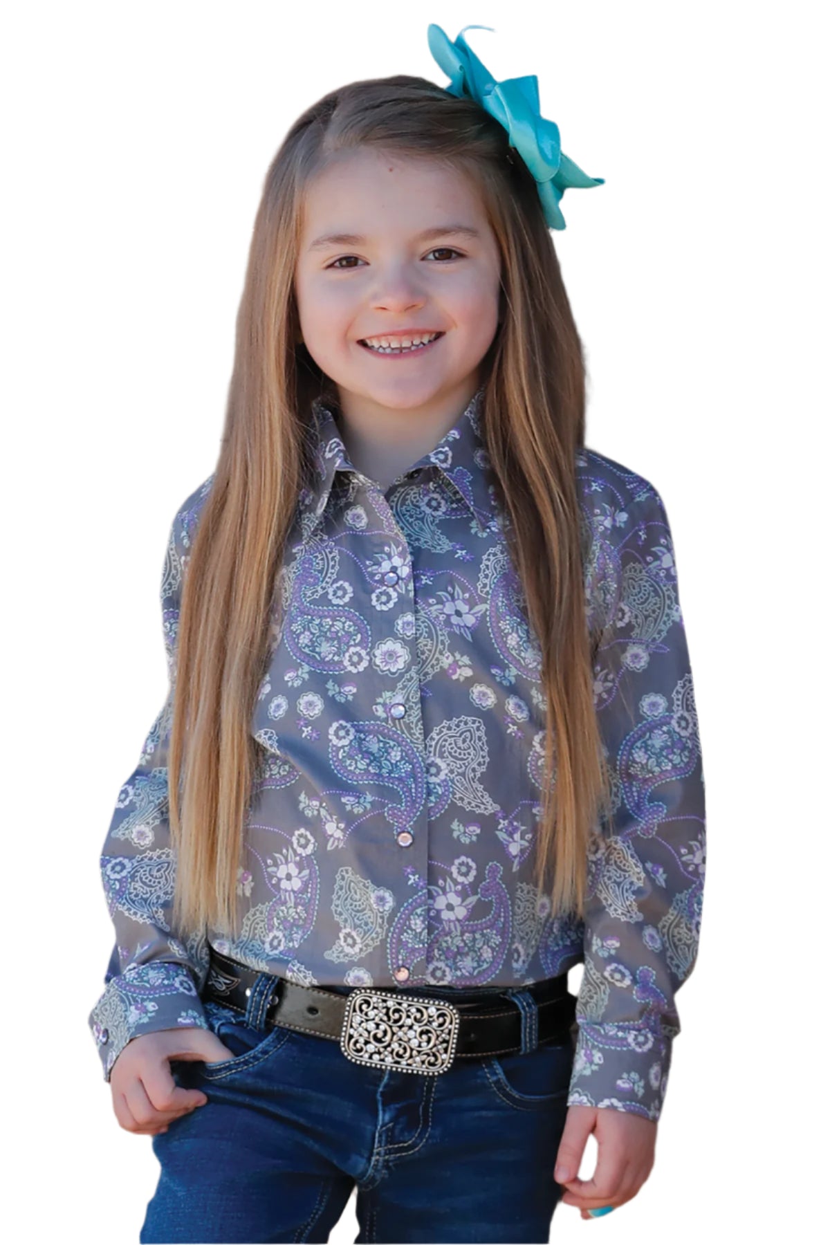 Cruel Girls Long Sleeve Shirt Grey Floral Print