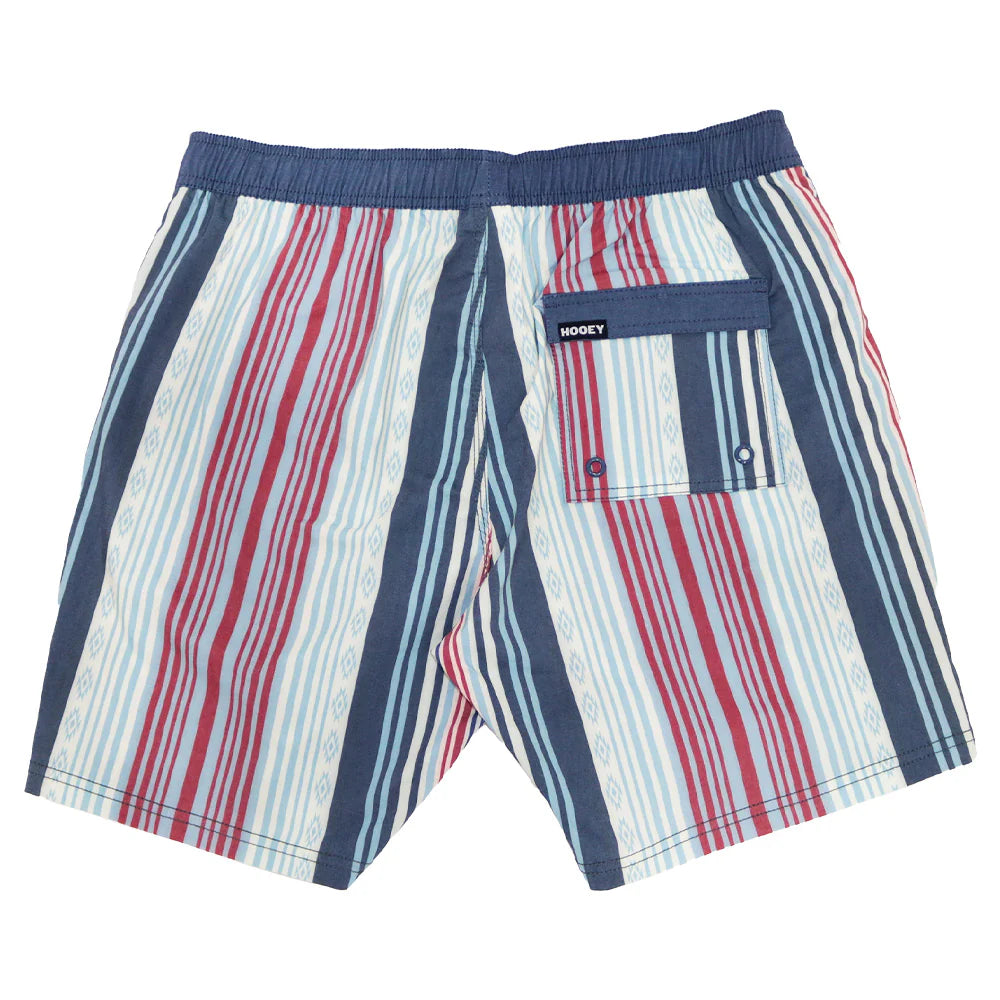 Hooey Men's Boardshorts "Bigwake" Grey with Red and Blue Stripes