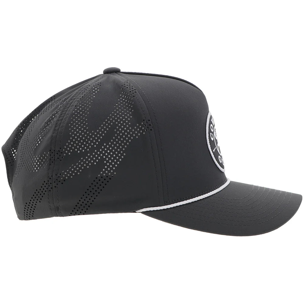 Hooey Ball Cap "Draw" Hat Charcoal with Black and White Circle Patch