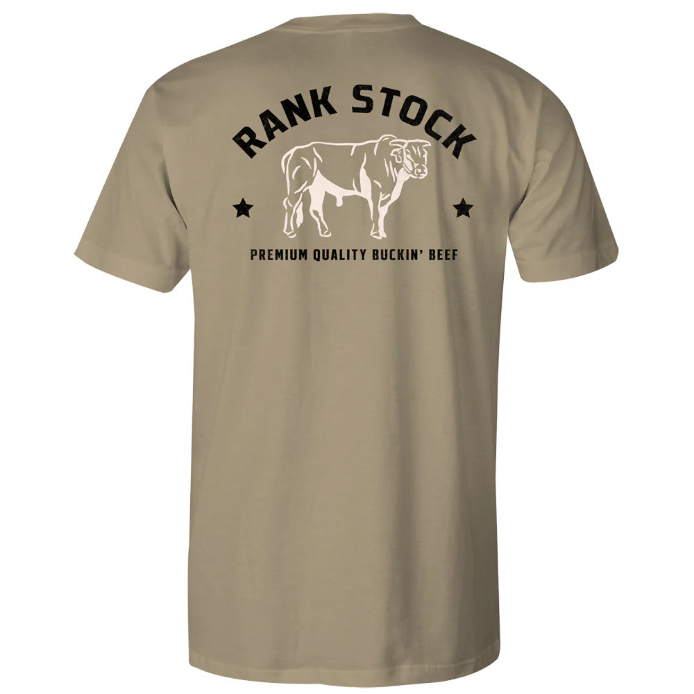 Hooey Charbray Men's Tan T-Shirt with Black & White Logo on Back