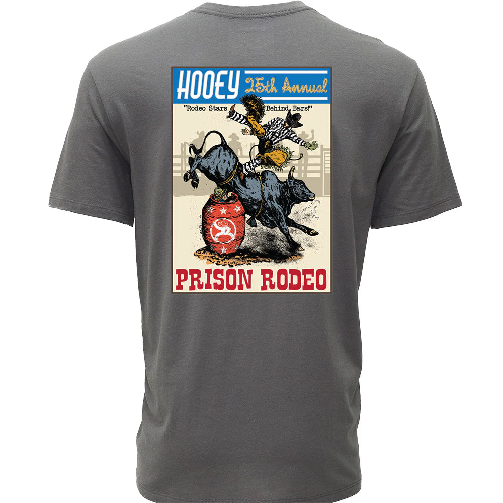 Hooey Men's "Prison Rodeo" T-Shirt Grey with Multi Color Rodeo Graphic