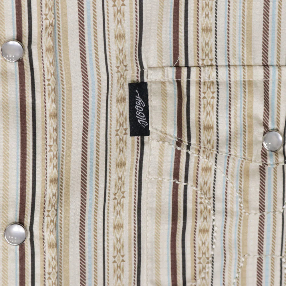 Hooey Men's Short Sleeve "Sol" Pearl Snap Shirt Cream Stripe