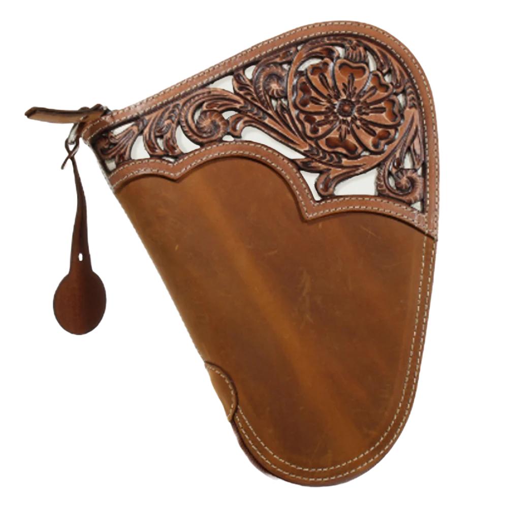 Tooled Medium Brown & White Underlay Gun Case