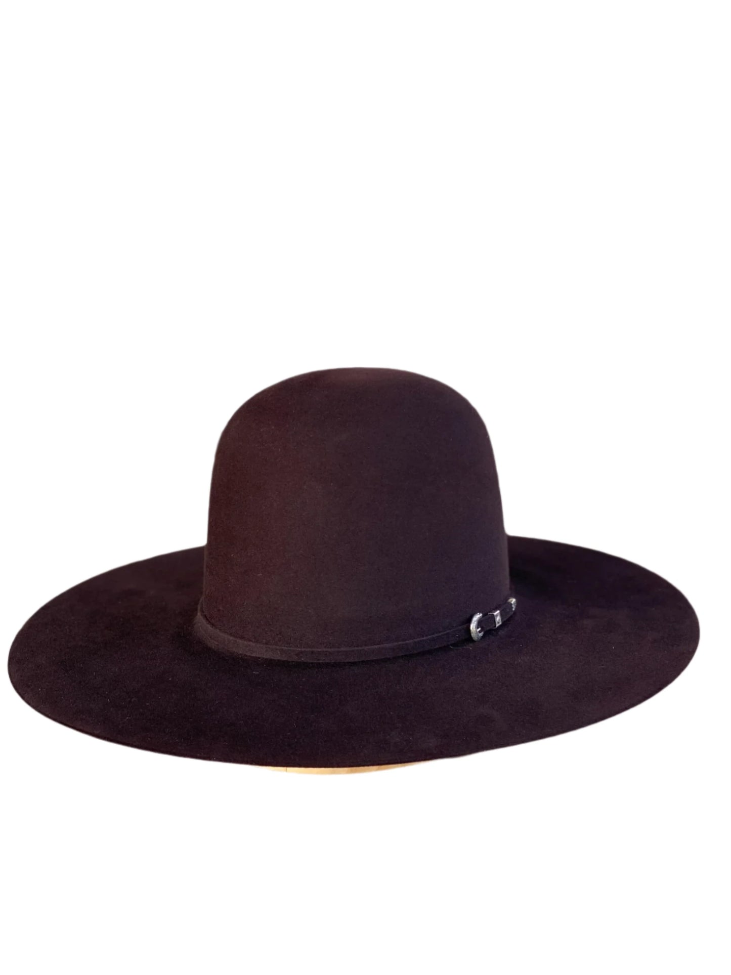 Rodeo King 10X Open Crown Black Cherry Hat 4 1/2" Brim