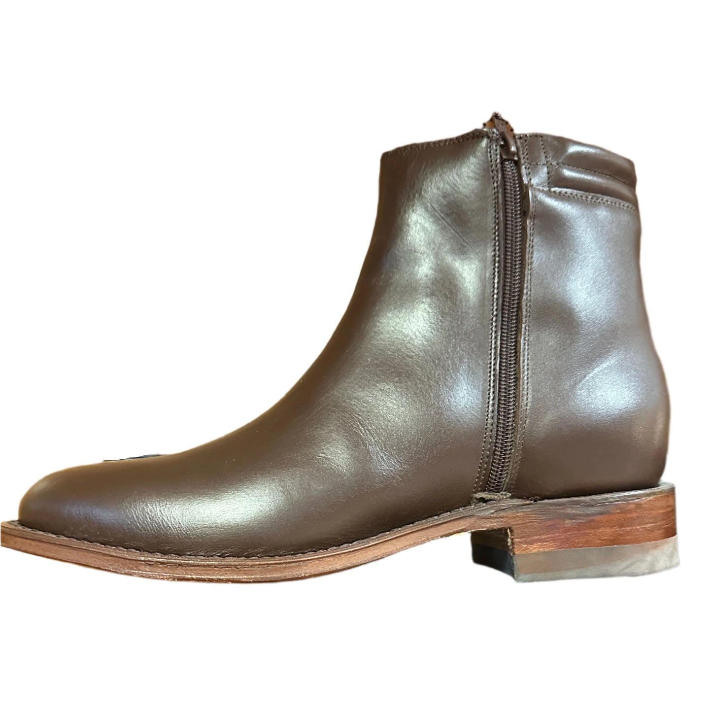 Rancho Semental Men's Boots - Brown Ankle Boot with Zipper