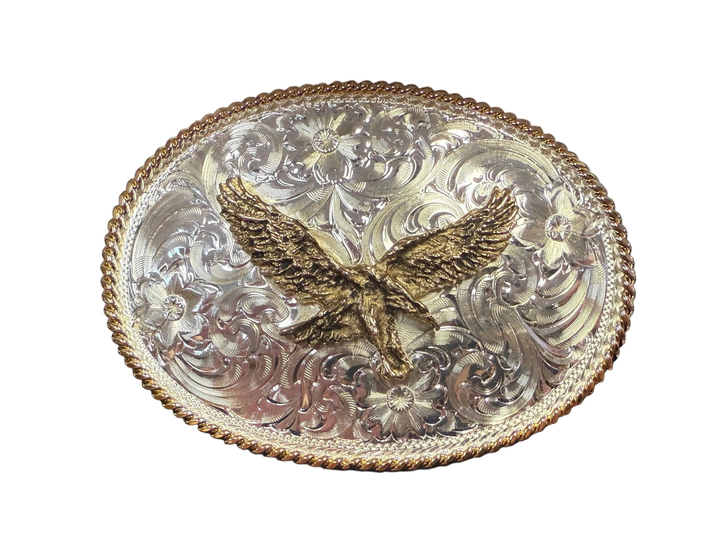 Montana Silversmiths Custom Small Two-Tone Engraved Western Buckle