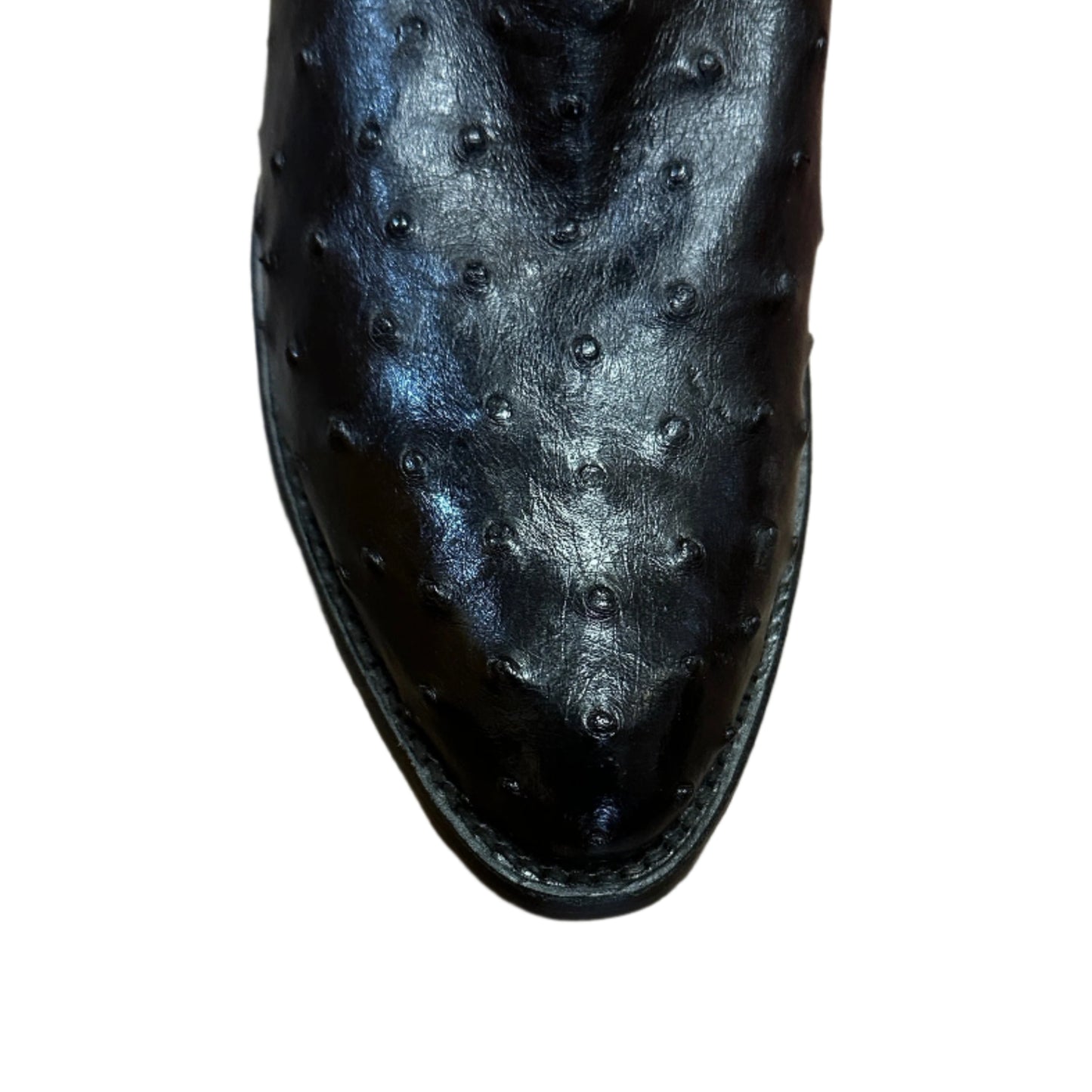 Los Altos Men's Boots - Black Full Quill Ostrich with J Toe