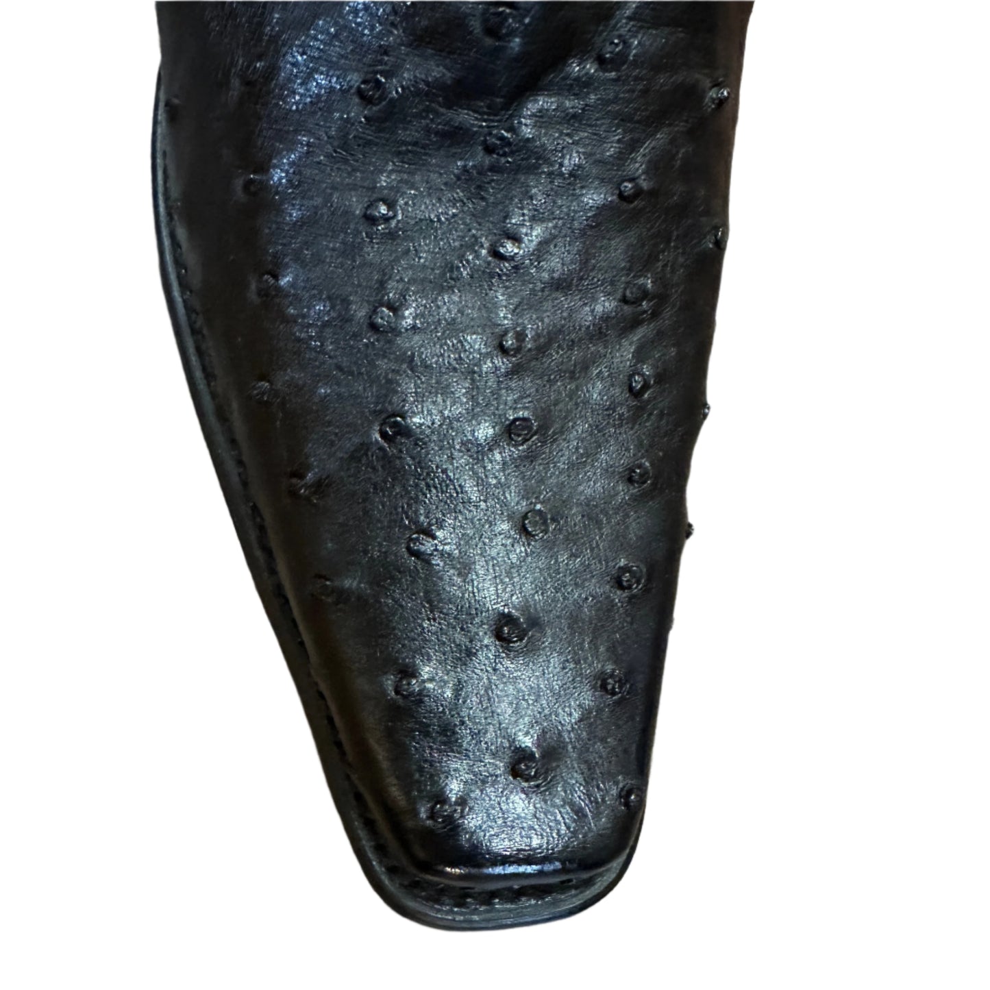 Los Altos Men's Boots - Black Full Quill Ostrich Snip Toe