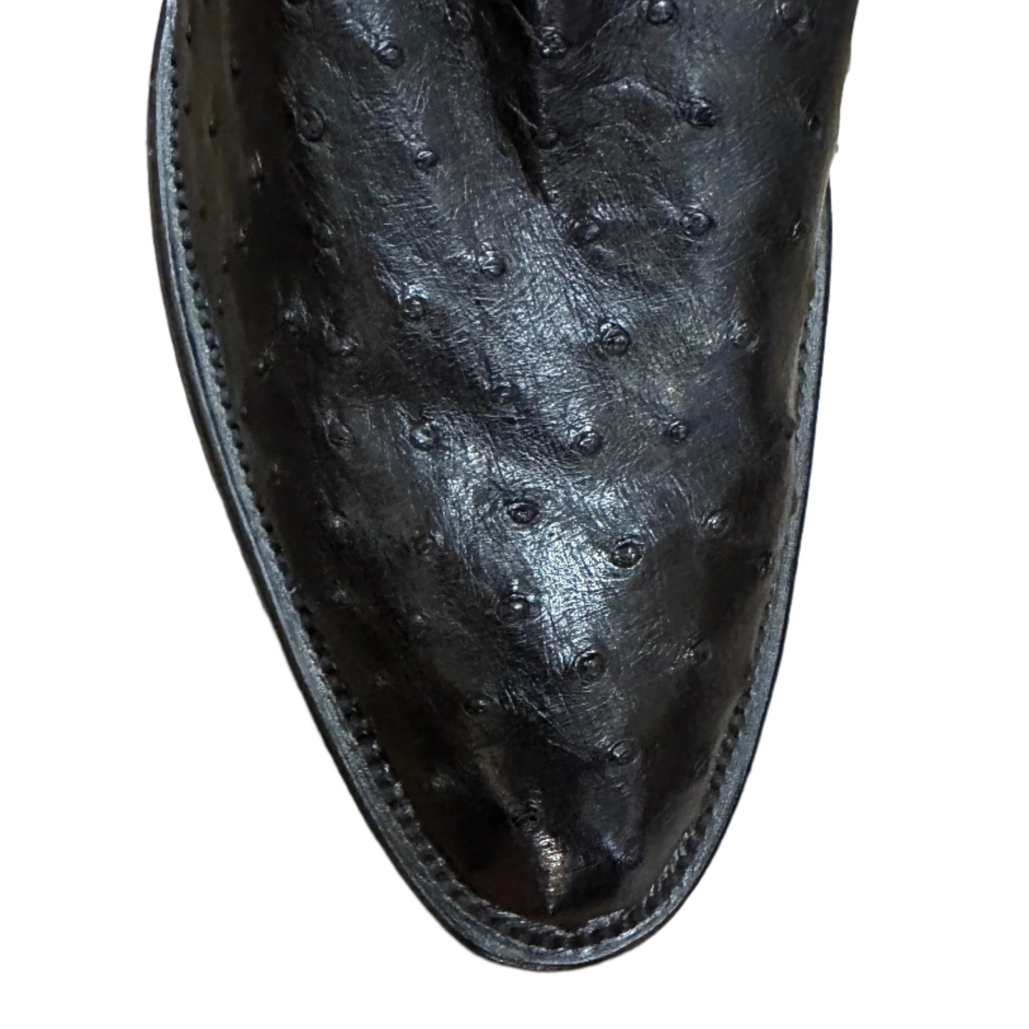 Rancho Semental Men's Boots - Black Full Quill Ostrich with J Toe