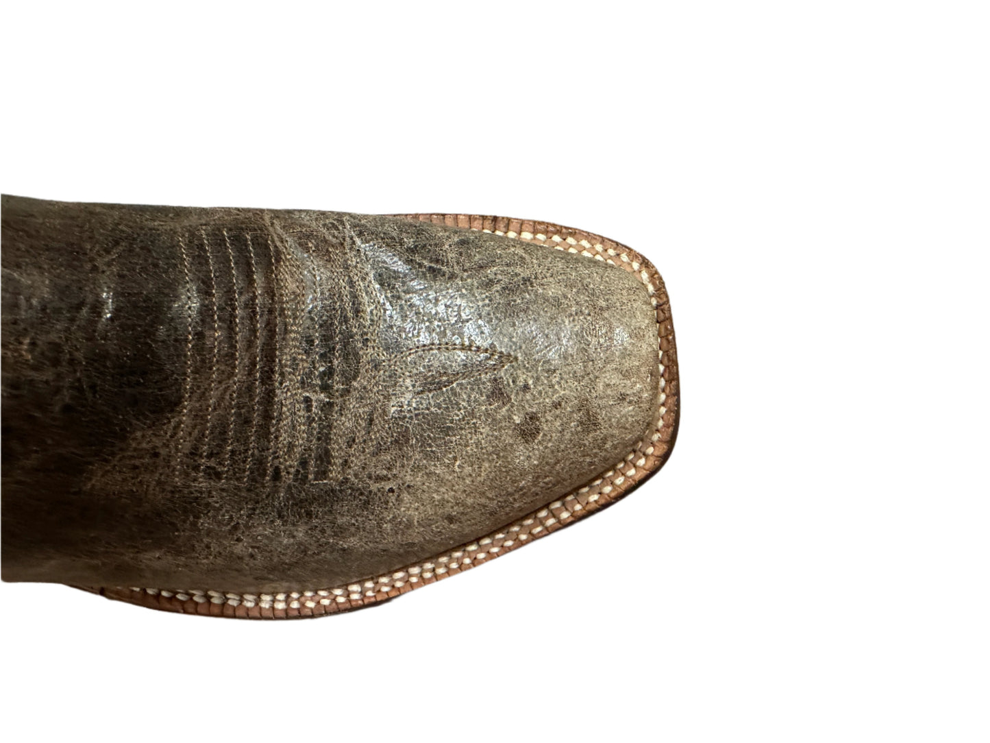 Cinch Men's Boots - Brown Distressed Square Toe with Red Top