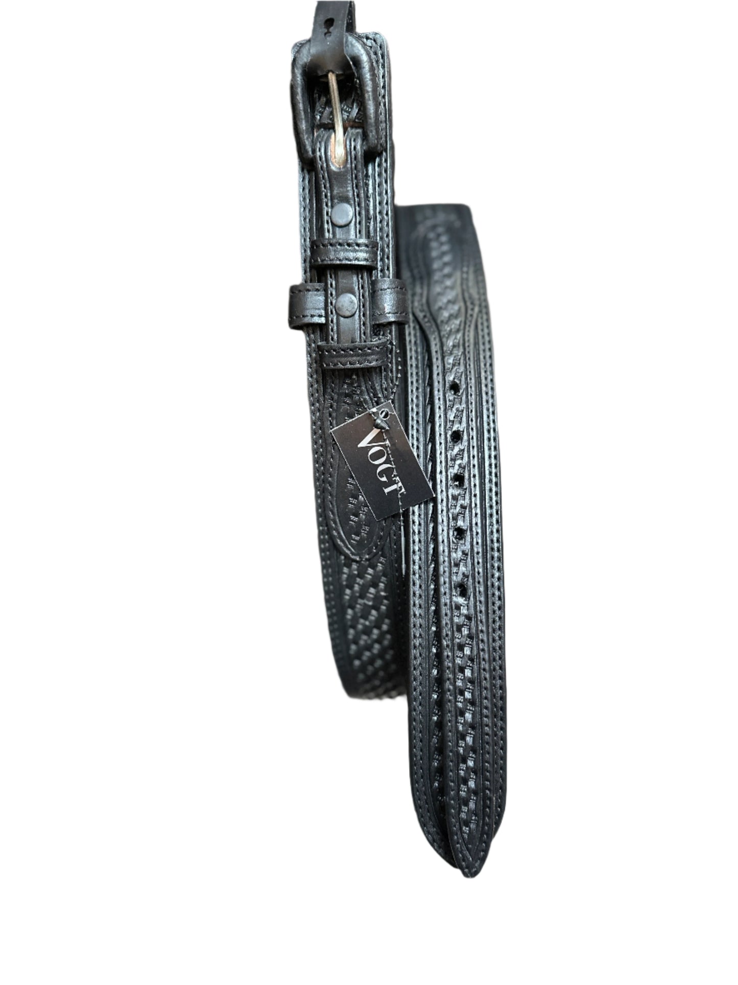 Vogt Black Basket Weave Pattern Ranger Belt