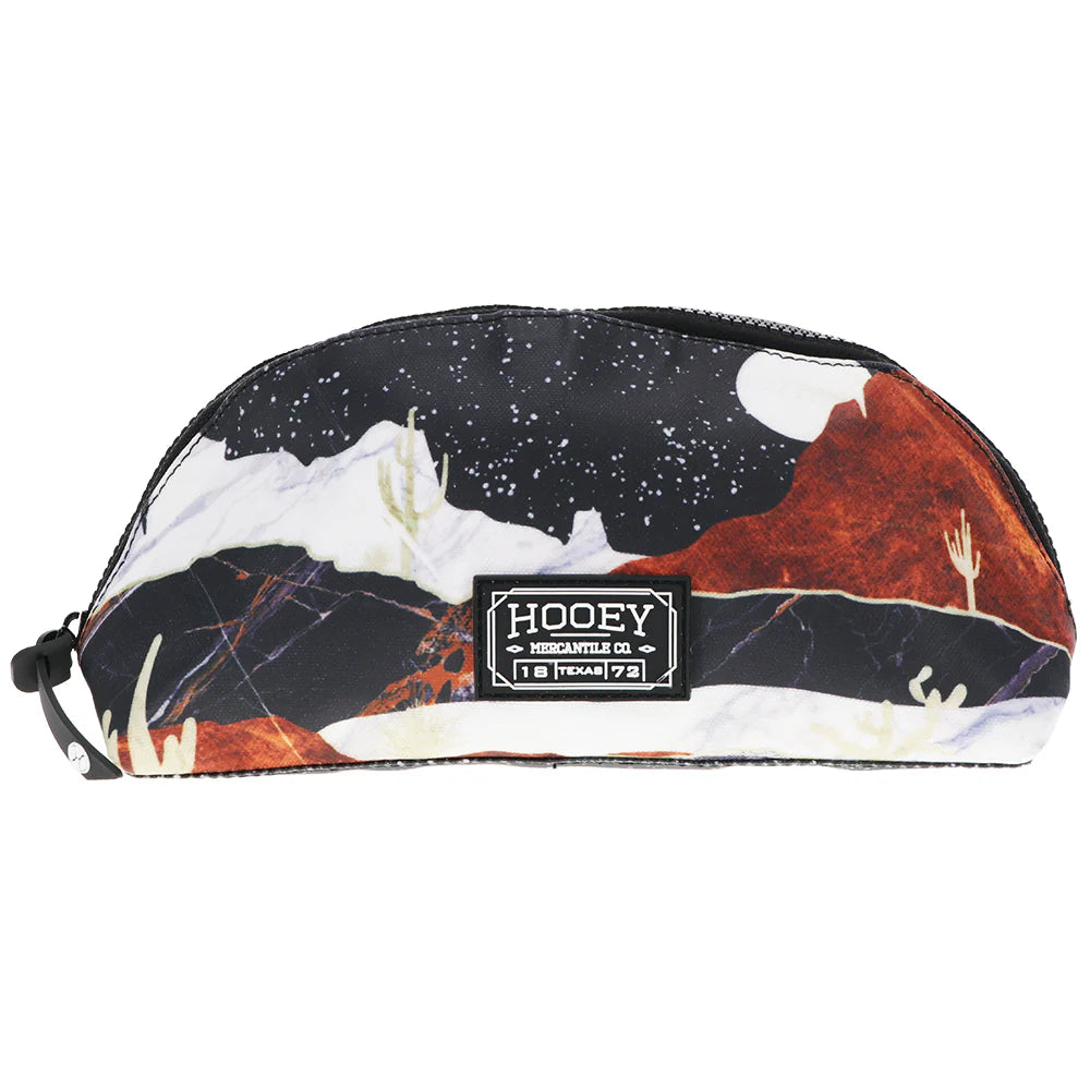 Hooey Small Accessory Cosmetic Bag Desert Scene Black & Brown